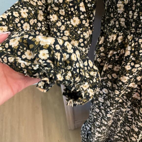 Old Navy Fit & Flare Smocked ditzy Floral Maxi Dress XL Cottage Prairie hippie - Picture 13 of 15